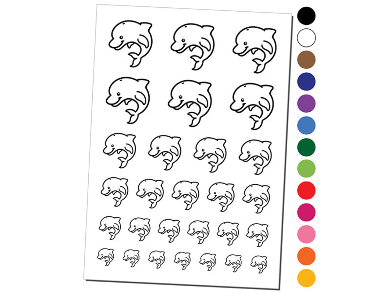 Debonair Jumping Dolphin Temporary Tattoo Water Resistant Fake Body Art Set Collection